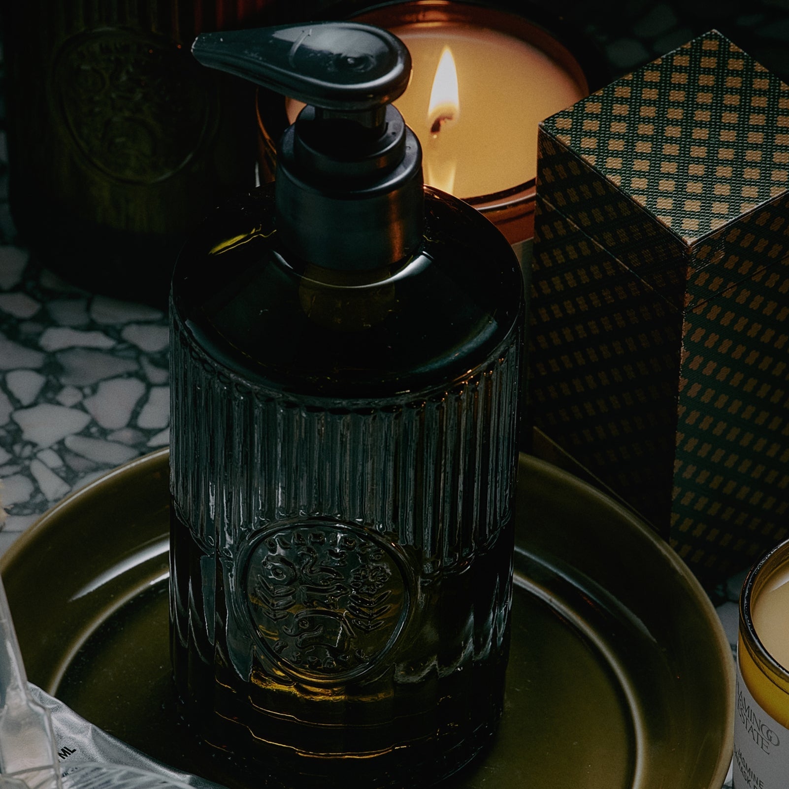 Jasmine Damask Rose Glass Hand Soap