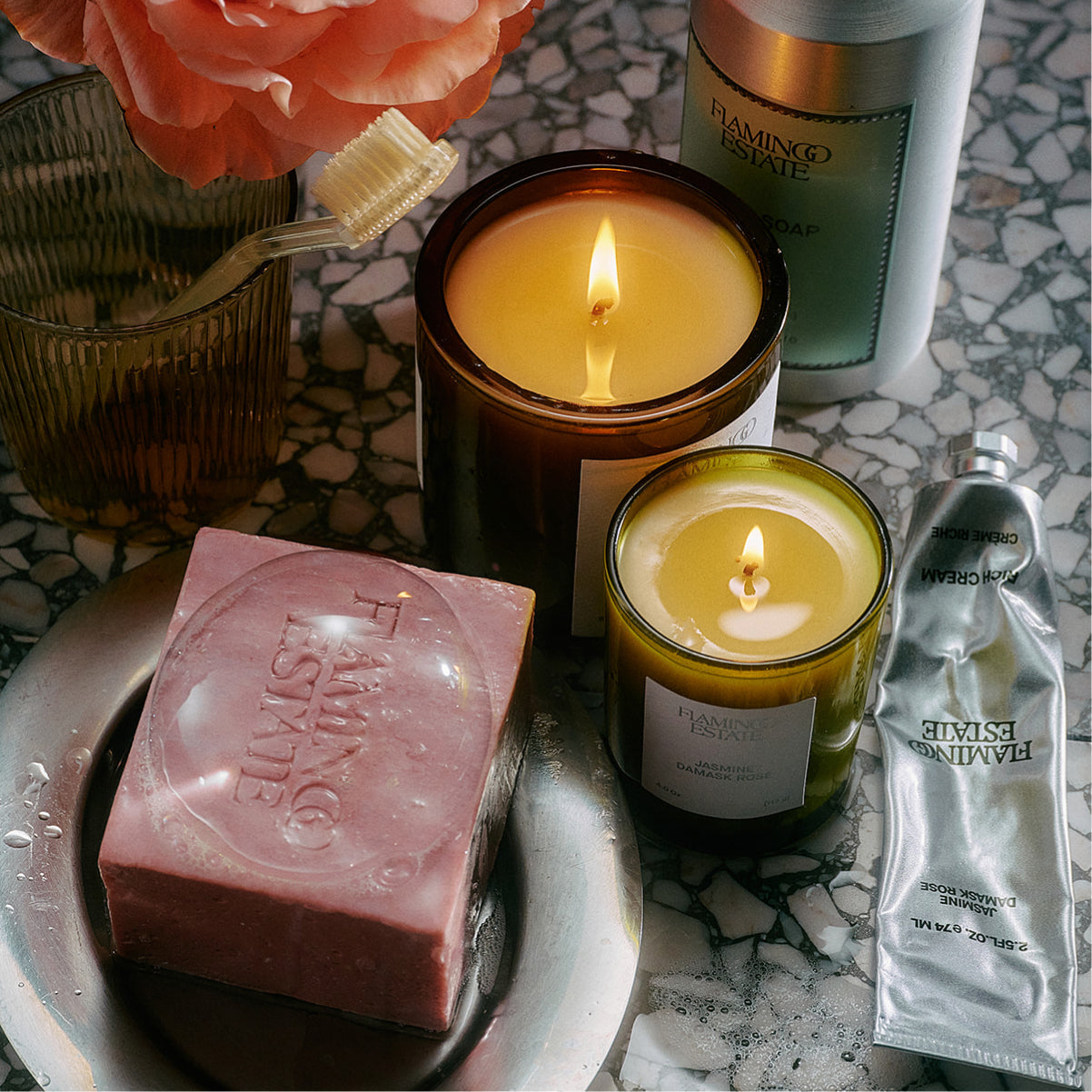 Jasmine Damask Rose Bathroom Set